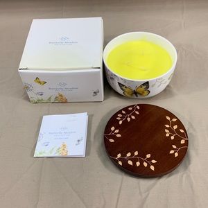 LENOX BUTTERFLY MEADOW BLUE GERANIUM 3 WICK CANDLE 5”